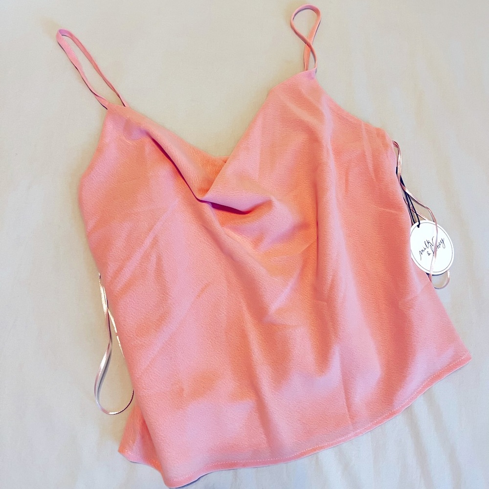 Milk and Honey womens XL pink adjustable blouse